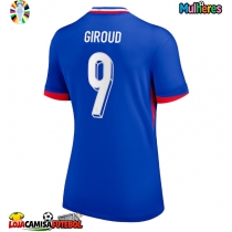 Camisa de Futebol França Olivier Giroud #9 Equipamento Principal Mulheres Europeu 2024 Manga Curta